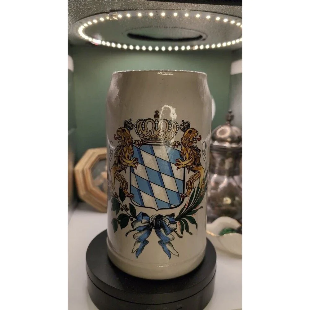 Vintage Bavarian Beer Stein with Coat of Arms